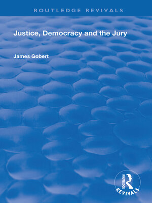 cover image of Justice, Democracy and the Jury